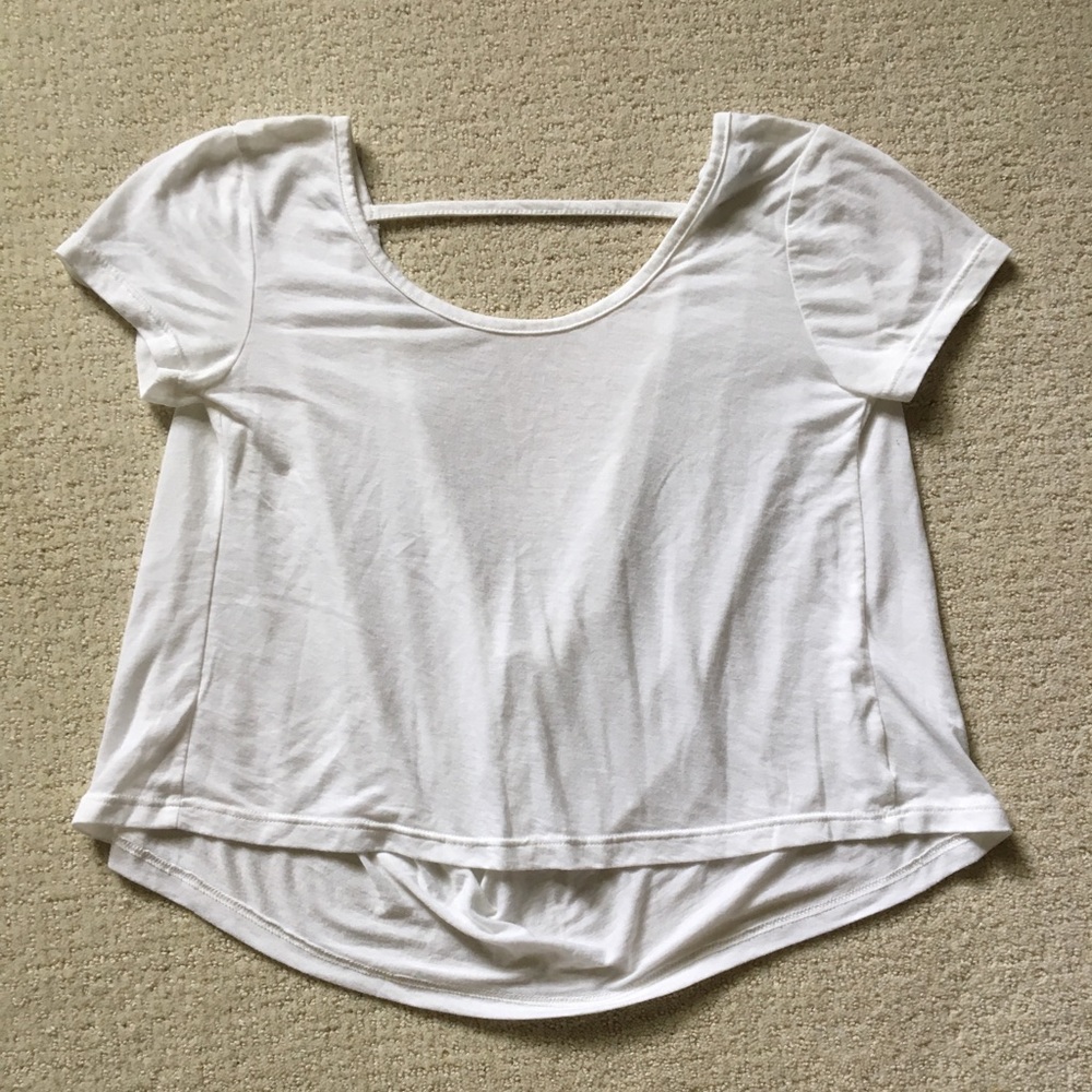 White Open Back Tee